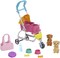 Barbie Dogwalking Doll & Accessories, Stroll & Play Pups Playset with Transforming Stroller, 2 Pets & Handbag, Blonde Doll